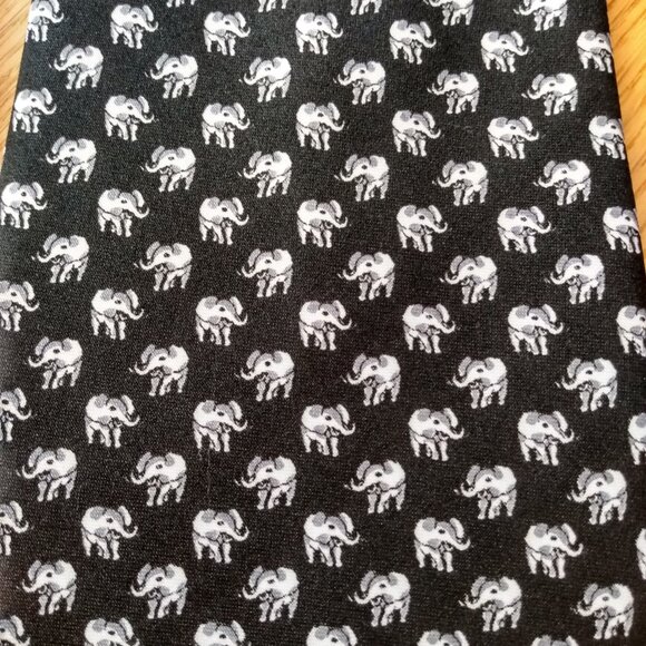 Vintage Silk Elephant Tie Handmade by Kai Long - Picture 2 of 9